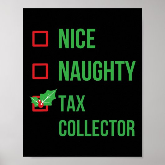 Poster Collector fiscal Drôle Pyjama cadeau de Noël (Devant)
