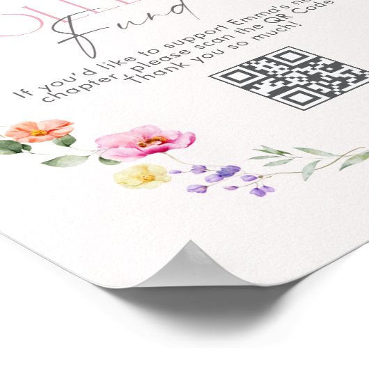 Poster College Fund Qr Code Graduation Pink Bow (Coin)