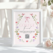 Poster College Fund Qr Code Graduation Pink Bow