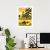 Poster College Station Texas vintage (Bureau à domicile)
