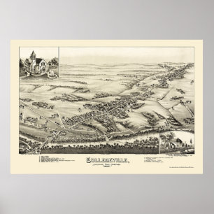 Poster Collegeville, PA Carte panoramique - 1894