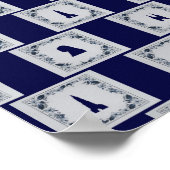 Poster Coller les tuiles bleues Delft (Coin)
