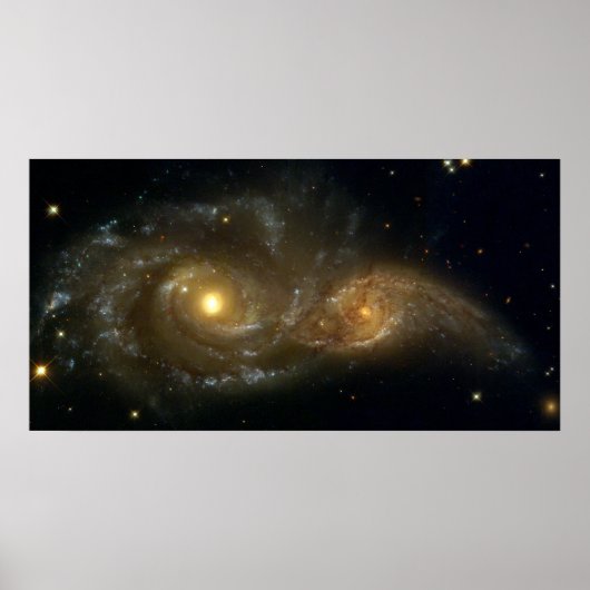 Poster Colliding Galaxies NGC 2207 IC 2163 par le Hubble (Devant)