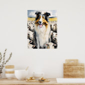 Poster Collie - Art Chien Imprimer (Cuisine)