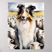 Poster Collie - Art Chien Imprimer (Devant)