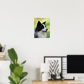 Poster Collie Chien noir et blanc (Bureau à domicile)