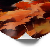 Poster Collie frontalier à l'automne Feuilles automne Ins (Coin)