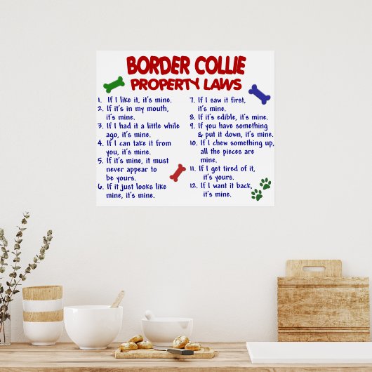 POSTER COLLIE FRONTALIÈRE PL2 (Cuisine)