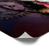 Poster Collie frontière en costume de steampunk. Aquarell (Coin)