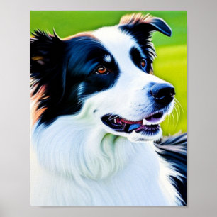 Poster Collie frontière mignonne