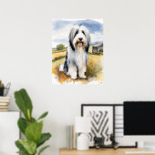 Poster Collie hérissée - Art Chien Imprimer (Bureau à domicile)