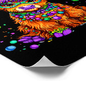 Poster Collier de Mardi Gras de vache des Highlands drôle (Coin)
