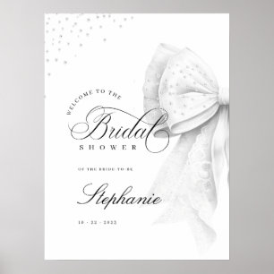 Poster Collier de perles blanches pour Baby Shower de mar