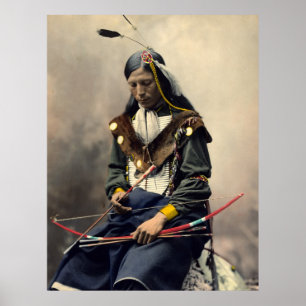 Poster Collier d'os en chef - Ogala Lakota Imprimer