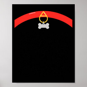 Poster Collier Tag Os en forme d'empreinte de patte Hallo