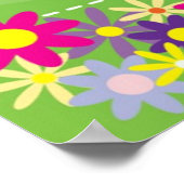 POSTER COLLINE AVEC BOUTEILLE ET FLEURS (Coin)