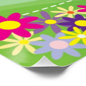 POSTER COLLINE AVEC BOUTEILLE ET FLEURS (Coin)