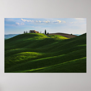 Poster Colline de roulement près d'Asciano, Toscane