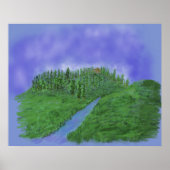 Poster Colline et ruisseau (Devant)