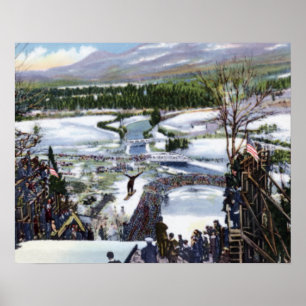 Poster Colline olympique de ski de New York de Lake