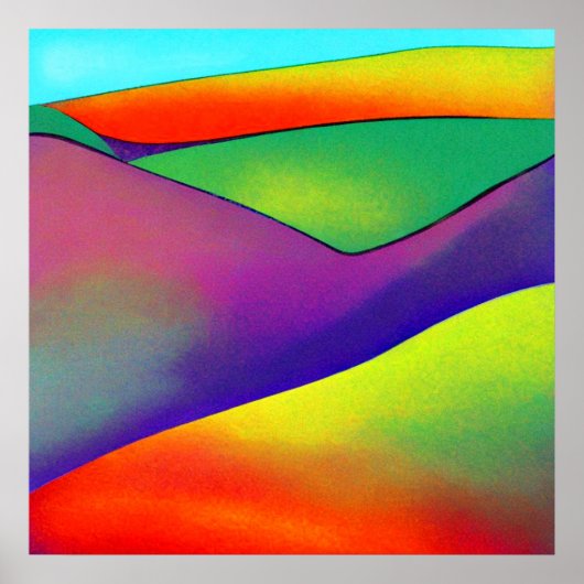 Poster Collines arc-en-ciel audacieuses (Devant)