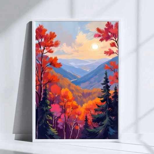 Poster Collines d'automne | Feuilles d'automne Feuillage 