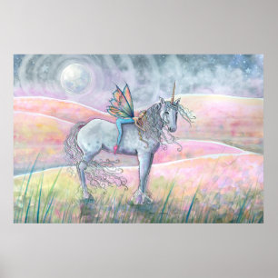 Poster Collines de Enchantment Unicorn et Imaginaire Fair
