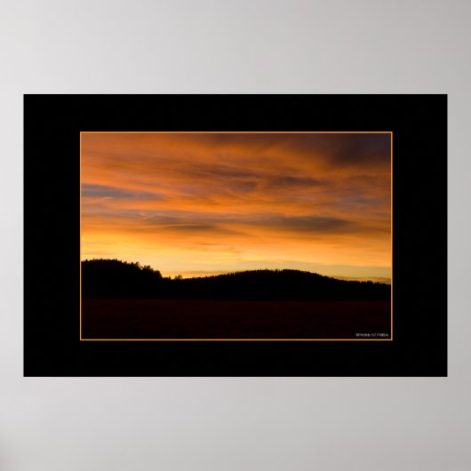 Poster Collines Des Prairies Au Coucher Du Soleil (Devant)