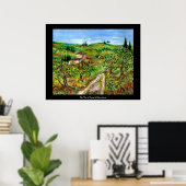 Poster Collines vertes et oliviers Paysage de Toscane (Bureau à domicile)