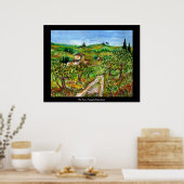 Poster Collines vertes et oliviers Paysage de Toscane (Cuisine)