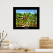 Poster Collines Vertes Et Oliviers Paysage Toscane (Cuisine)