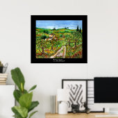 Poster Collines Vertes Et Oliviers Paysage Toscane (Bureau à domicile)
