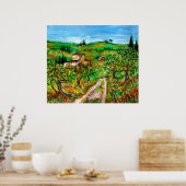 Poster Collines Vertes Et Oliviers Paysage Toscane (Cuisine)