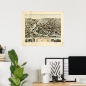 Poster Collinsville Connecticut 1878 Antique Panoramique (Bureau à domicile)