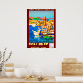Poster Collioure, Pyrénées, France, Bateaux sur le port, (Cuisine)