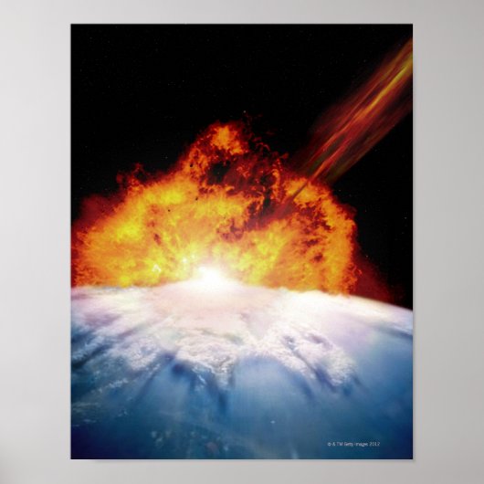 Poster Collision astéroïde avec la Terre (Devant)