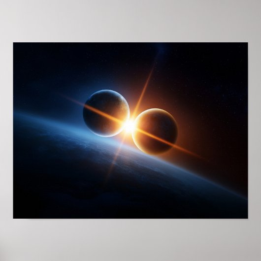 Poster Collision de planètes interstellaires et lumière c (Devant)