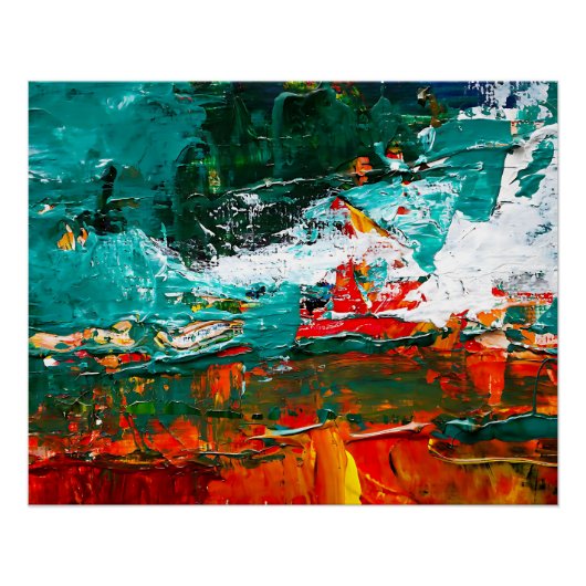 Poster Collision Tropicale Abstraite (Devant)