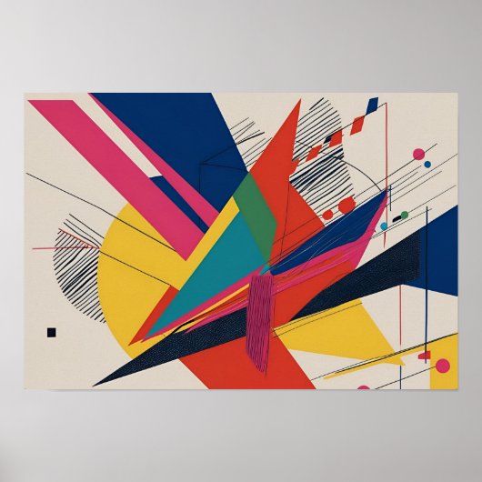 Poster Collision vectorielle - Une composition rétro-futu (Devant)