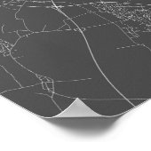 Poster Cologne, Allemagne (blanc sur noir) (Coin)