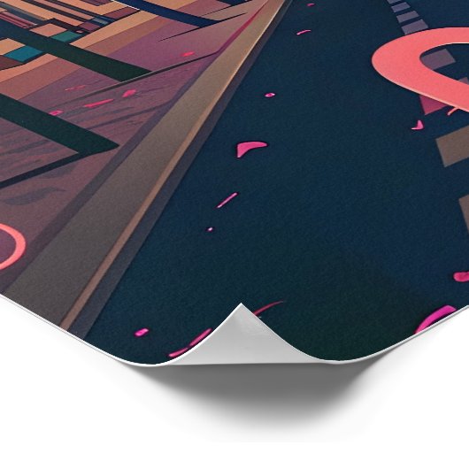 Poster Cologne : Cathédrale Majesté et Tranquillité viole (Coin)