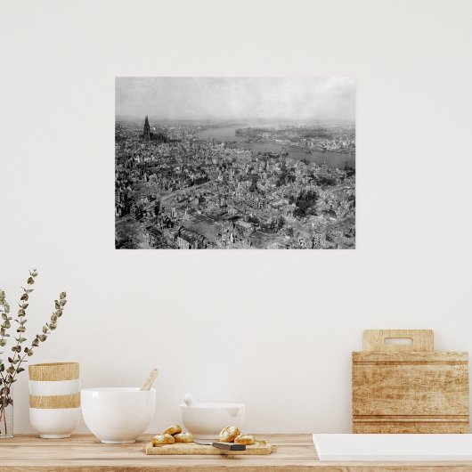 Poster Cologne dévastée - Zerstörtes Köln 2ÈME GUERRE MON (Cuisine)