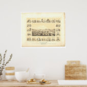 Poster Coloma, CA. Carte panoramique 1857 (0423A) (Cuisine)