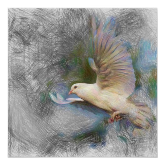 Poster colombe animale artistique (Devant)