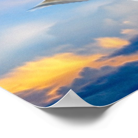 Poster colombe blanche en vol (Coin)