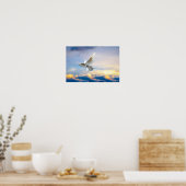 Poster colombe blanche en vol (Cuisine)
