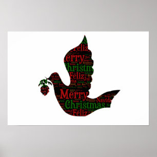 Poster Colombe de Joyeux Noël