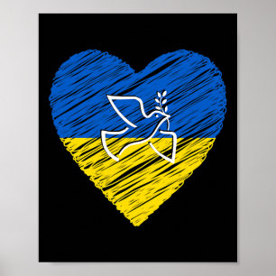 Poster Colombe de la paix en Ukraine Amour Arrêter la gue
