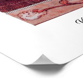 Poster COLOMBES BLANCHES À LA FENÊTRE, anique rose rouge (Coin)