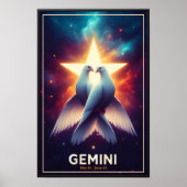 Poster Colombes du zodiaque des Gémeaux en harmonie (Devant)